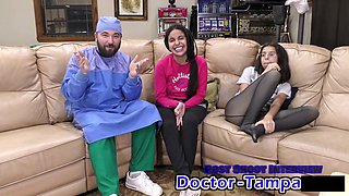 Dr. Tampa conducts a pre-employment physical on Alix Avery while exploring her medical fetishes