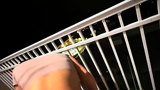 Public Beach Balcony Sex with a Big-Ass Brunette