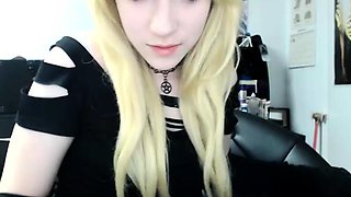 Curly Blonde Teen Records Solo Dildo Masturbation More at