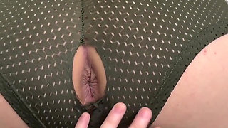 Female Fisting Through Guy's Torn Panties