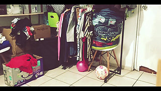 Mexican Chubby BBW Cleaning the Room