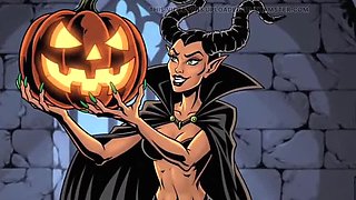 Maleficent Halloween Hentai: Magic Pumpkin MILF Fucks in 3D Cartoon