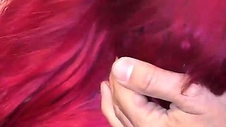 Blue and Red-haired Sluts From the UK in a Bukkake Party