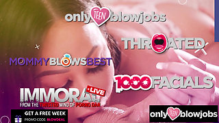 ONLY TEEN BLOWJOBS - Blonde Babe Jill Taylor Sloppy POV Deepthroat Home Alone