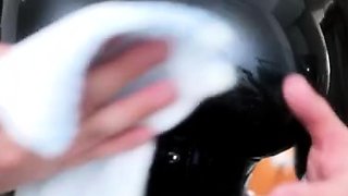 Big boobed Memphis masturbates in a bodystocking