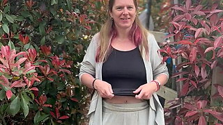 Mom teasing step son in garden centre on family day out nearly caught by husband