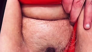 Wet Red Pantie Play