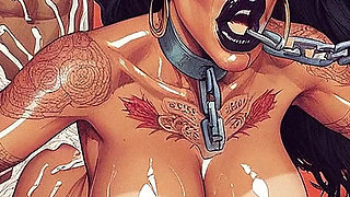 Slut Hard Sex in BDSM Room, Curvy Woman with Big Tits Sucking Big Dick, Slave Woman