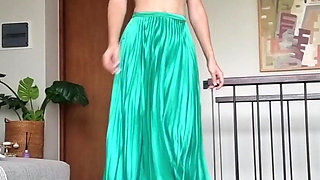 Flashing My White Tiny Thong in Front of You