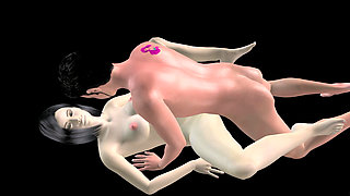 Animated 3D Porn - Asian Man Fucking Beautiful Girl in Missionary Pussy & Ass Creampie