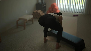 Japanese Stepmom Doing Yoga and Showing Her Boobs Cleavage