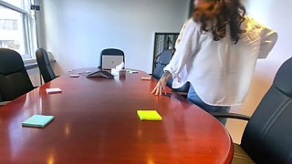 Caught getting a blowjob by the office slut secretary