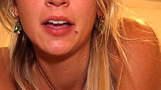 18 Year Old College Slut Gets Her Face Covered in Cum!!