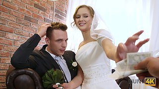 Useless groom watches his slim bride riding strong cock definitely wild