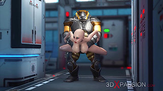 3D animation of a toon slave girl having sex HD