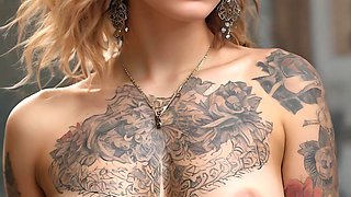 Artistic Nude of a Beautiful Young Woman with Living Tattoos Whispering in Forgotten Tongues Surreal Ai Slideshow