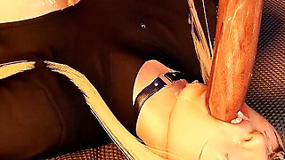 BDSM Bondage 3D Porn - Busty Blonde Deepthroat Facefuck