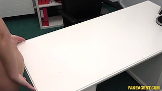 Blonde Natural Passion with James Brossman in Desk Heat