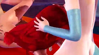 Futa Threesome: Anna, Elsa & Ariel in 3D Porn - Creampie, Cumshot & Swallow