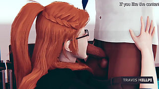 Office Seduction with Busty Redhead Secretary After Hours Punishment