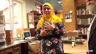 Muslim slut fucked in the library