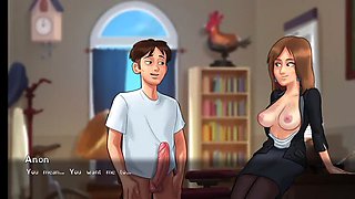 Big Tits Teacher Fucks Hard in Office - Cumshot on Big Natural Boobs