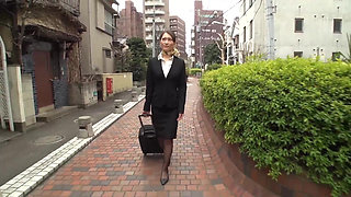 Black Stockings Stewardess Married Woman Trained with Toys - Aoki Misora