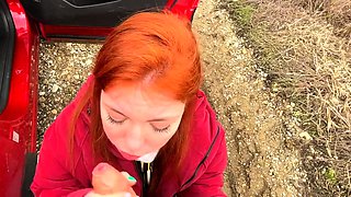 Stranger swallows dick to the throat! Lots of cum in