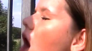Big Boobed Brunette German Slut Fucked On The Highway Cross Bridge