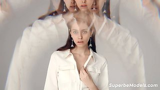 SUPERBE MODELS - (Victoria Garin) - Sexy Lingerie Czech Teen Model Strips Naked