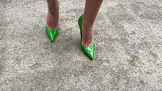 New Classic Stiletto High Heels, 12 Cm Heels on Me and on the Beach, in the Sand and in the Garden, on the Grass, on the Road