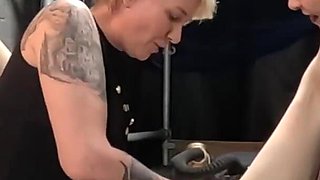 Alexia's Double Domme Lesbian Fisting & Squirting in a Gas Mask