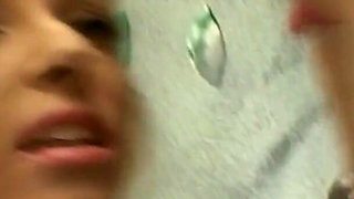 Blonde Babe Sucks Cock on Climbing Wall