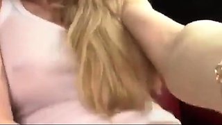 Cute Blonde Squirts in Car