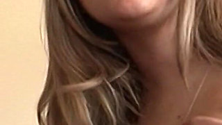 Blonde Teen Megan Secretly Gives Her Step Brother a Blowjob and Gets Covered in Cum