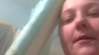 BBW Plays in the Shower