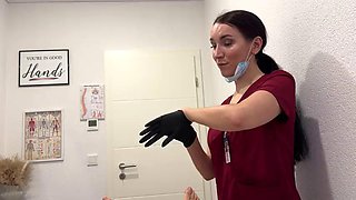 Laser on balls, cock in throat