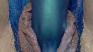 Fisting Dildo Creamy Masturbation- Vibrator Orgasm in Crotchless Panties