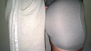 She Lets a Stranger Touch Her Ass and She Grabs His Hard Cock
