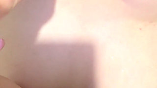 Ignored jerk off on gf's perfect tits