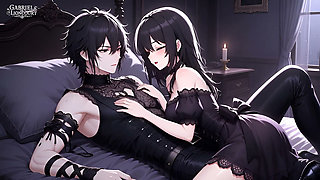 Goth Girl Fan Fucks Rockstar Backstage  - Hentai