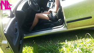Cute Revving in Vintage Bordeaux Buckled Pumps