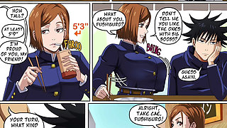 History First Date - Yuji slams his cock in Nobara's huge white ass