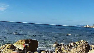 Strangers Caught My Wife Touching and Fucking My Big Cock on a Public Nude Beach - Real Amateur French - Misscreamy