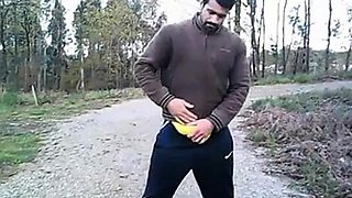 Portuguese Bear Strips and Shows His Big Cock