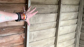 Peeing Outdoors as I Got Caught Short Doing DIY in My Very Overlooked Garden!