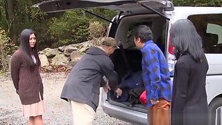 Naughty mature Asian babes are in a hot outdoor foursome