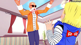 Kame Roshi offers help to Android 18 in exchange for a favor - Dragon Ball Zex Series