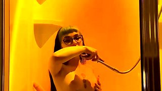 Busty brunette solo masturbation