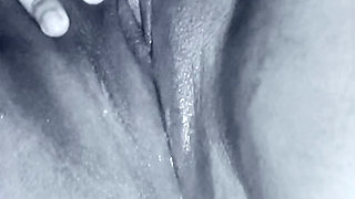 Enjoying the sensuality of my friend and her cucumber in black and white